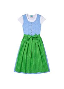 Turi Landhaus Dirndl, (3 tlg.), Kinder, mit traditionellem Muster blau 116 N-Gr blau-gr&uuml;n Trachtenmieder zum Kn&ouml;pfen