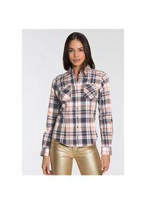 Arizona Karobluse &raquo;Karohemd&laquo;, mit Karomuster blau 42 beige-blue Cooles Karohemd von Arizona mit aufgesetzten Pattentaschen