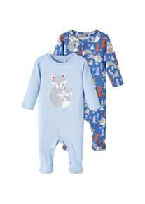 name it Schlafoverall &raquo;NBMRONNO 2P NIGHTSUIT&laquo;, (Packung, 2 tlg.) blau 74 N-Gr nouvean navy Im praktischen 2er Pack