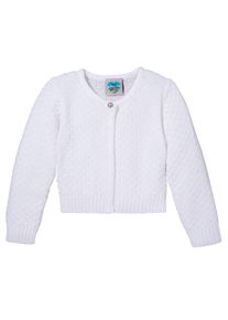 Turi Landhaus Trachtenstrickjacke, mit Routen -Muster wei&szlig; 68 Weiche Strickqualit&auml;t