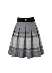Love Nature Trachtenrock, Damen, mit Samtbund und Webmuster - Made in Austria grau 38 anthrazit Hochwertiger Faltenrock mit leicht changierendem...