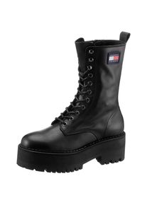 Tommy Jeans Schn&uuml;rboots &raquo;FLATFORM PADDED BOOT&laquo;, mit trendiger Plateausohle schwarz 40 Trendige Stiefelette mit seitlichem Logo