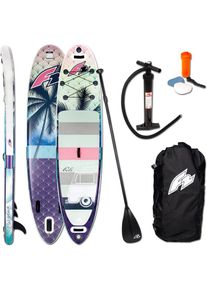 F 2 F2 Inflatable SUP-Board &raquo;California&laquo;, (Set, 5 tlg.), mit Alupaddel bunt Wassersportboards