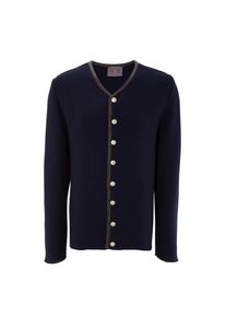 Turi Landhaus Trachtenstrickjacke, Herren, im traditionellem Linksstrick blau 50 Traditioneller Linksstrick