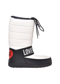 Love Moschino Snowboots, mit wattiertem Schaft schwarz-wei&szlig; 41/42 wei&szlig;-schwarz Trendiger Winterstiefel zum Schlupfen