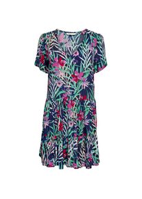 Only Druckkleid &raquo;ONLNILA S/S V-NECK DRESS&laquo;, mit Volant blau M (38) N-Gr Patriot Blue AOP Bedrucktes Minikleid von Only