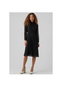 V&eacute;ro Moda VERO MODA Chiffonkleid &raquo;VMKAYA FALL LS CALF SHIRT DRESS WVN&laquo; schwarz S N-Gr black Elegantes Midikleid von VERO MODA
