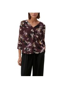 s.Oliver BLACK LABEL Chiffonbluse, mit Plisseefalten im R&uuml;cken lila 36 lila gebl&uuml;mt Gebl&uuml;mte Bluse von s.Oliver BLACK LABEL