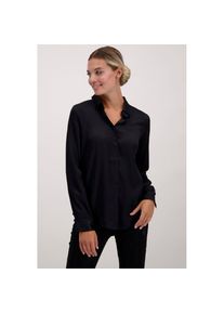 monari Hemdbluse, mit trendigem Glanz schwarz 34 Auffallende Bluse aus gl&auml;nzendem Satin von monari