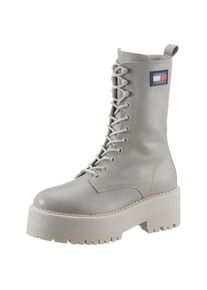 Tommy Jeans Schn&uuml;rboots &raquo;FLATFORM PADDED BOOT&laquo;, mit trendiger Plateausohle grau 36 hellgrau Trendige Stiefelette mit seitlichem Logo