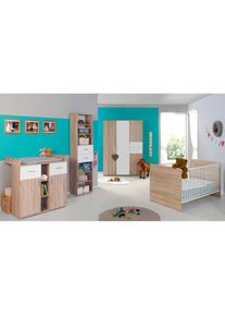 BMG M&Ouml;BEL Babyzimmer-Komplettset &raquo;Maxim&laquo;, (Set, 4 St., Bett + Wickelkommode + 4-trg. Schrank + Standregal), Bett + Wickelkommode + 4-trg. Schrank +...