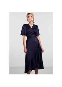 Y.A.S Wickelkleid &raquo;YASTHEA 2/4 MIDI WRAP DRESS S. NOOS&laquo;, mit Volant blau L (40) N-Gr Evening Blue Kleid von YAS in Midi L&auml;nge