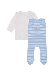 Steiff Neugeborenen-Geschenkset, (Set, 2 tlg.) blau hellblau-wei&szlig;-geringelt, wei&szlig; 2tlg. Set von Steiff f&uuml;r Jungen