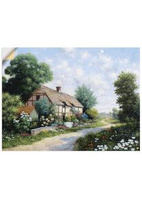 Artland Wandbild &raquo;Das Landhaus&laquo;, Geb&auml;ude, (1 St.), als Leinwandbild, Wandaufkleber oder Poster in versch. Gr&ouml;&szlig;en gr&uuml;n