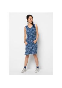 Jack Wolfskin Sommerkleid &raquo;TIOGA ROAD PRINT DRESS&laquo; blau S (36) Normalgr&ouml;&szlig;en dunkelblau-gemustert Kleid f&uuml;r Reise und Alltag