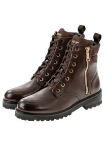 JOOP! Schn&uuml;rstiefelette &raquo;Tessuto Maria Boot&laquo;, mit goldfarbenem Rei&szlig;verschluss braun 36 dunkelbraun Klassische Stiefelette von JOOP!
