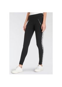 Sportalm KITZB&Uuml;HEL R&ouml;hrenhose, mit Animalprintstreifen an der Seite schwarz 46 N-Gr Trendige Hose mit seitlichem Streifen in Animalprint von Sportalm