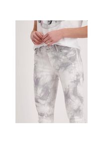 monari R&ouml;hrenhose, mit allover Batikprint wei&szlig; 34 N-Gr wei&szlig; grau gemustert Trendige Five-Pocket-Hose mit angesagtem Batikmuster von monari