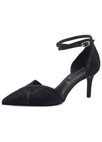 Tamaris Spangenpumps, in Makramee-Optik schwarz 41 Gelenkoffener Pumps in spitzer Form