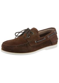 Tommy Hilfiger Bootsschuh &raquo;TH BOAT SHOE CORE SUEDE&laquo;, mit modischen Durchz&uuml;gen braun 41 Bootsschuh mit Ledersenkeln und Ziern&auml;hten