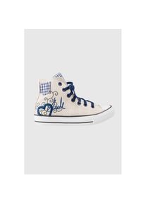 Kr&uuml;ger Dirndl KR&Uuml;GER MADL Schn&uuml;rschuh, Damen, mit Stickerei und aufgen&auml;hter Tasche beige 37 beige-blau modische Trachtenschuhe