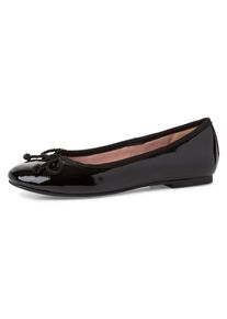 Tamaris Ballerina, im klassischen Look schwarz 38 schwarz-gl&auml;nzend Mit eleganter Schleife
