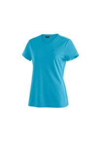 Maier Sports Funktionsshirt &raquo;Trudy&laquo;, Damen T-Shirt, Kurzarmshirt f&uuml;r Wandern und Freizeit blau 42 mittelblau Funktionales T-Shirt mit V-Ausschnitt...