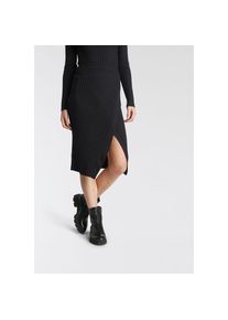 AJC Midirock, mit modischer Wickeloptik schwarz 44 Strickrock in Midi L&auml;nge von AJC