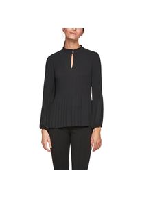 s.Oliver BLACK LABEL Chiffonbluse, mit 1-Knopf Verschluss schwarz 34 Plissee-Bluse mit leichten Stehkragen