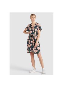 Khujo Blusenkleid &raquo;Kleid ELIZAVETA&laquo;, mit abnehmbarem Stoffg&uuml;rtel blau L Normalgr&ouml;&szlig;en dunkelblau-gemustert Regular Fit