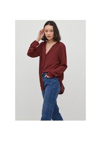 Vila Chiffonbluse &raquo;VILUCY Bluse&laquo;, mit verdeckter Knopfleiste rot L Fired Brick Schlichte feminine Bluse