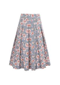 Love Nature Trachtenrock, (1 tlg.), Damen, wundersch&ouml;n fallender Faltenrock blau 34 Trachtenrock mit floralem Design