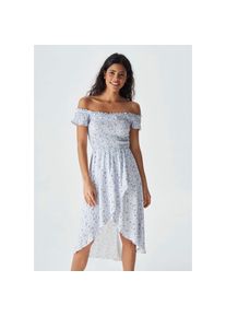 LTB Midikleid &raquo;FOLANA&laquo;, in figurumspielender Passform in Wickel-Optik und mit floralem Muster wei&szlig; M (38) N-Gr COSMIC SKY WHITE FLOWERS Kleid >>FOLANA