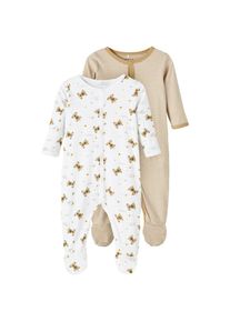 name it Schlafoverall &raquo;NBNNIGHTSUIT 2P W/F INCENSE TEDDY&laquo; wei&szlig; 74 N-Gr wei&szlig; beige 2er Pack Schlafanz&uuml;ge von name it