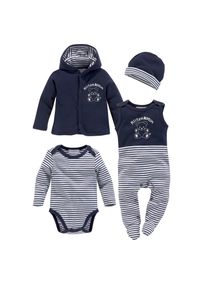 Klitzeklein Neugeborenen-Geschenkset &raquo;Baby-Set&laquo;, (Spar-Set, 4 tlg.), aus Bio-Baumwolle blau blau-wei&szlig; Baby 4tlg. Set von Klitzeklein f&uuml;r Jungen