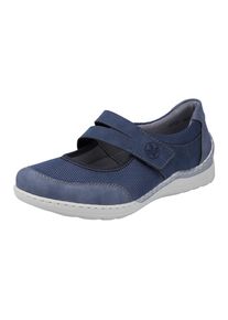 Rieker Riemchenballerina, mit praktischem Klettriemchen blau 38 jeansblau Ballerina in sportlicher Optik