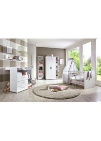 BMG M&Ouml;BEL Babyzimmer-Komplettset &raquo;Luis&laquo;, (Set, 5 St., Bett + Wickelkommode + 2-trg. Schrank + Standregal + Wandboard), Bett + Wickelkommode +...