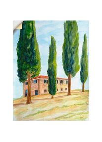 Artland Wandbild &raquo;Landhaus in der Toskana&laquo;, Europa, (1 St.), als Leinwandbild, Wandaufkleber oder Poster in versch. Gr&ouml;&szlig;en gr&uuml;n
