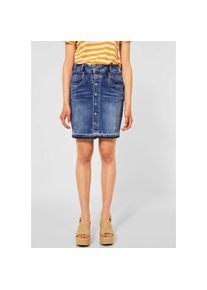 Street One Jeansrock, mit leicht ausgefranstem Saum blau 46 authentic mid indigo wash Cooler Minirock von Street One
