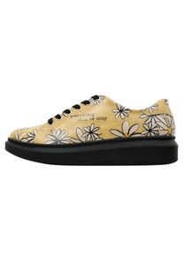 DOGO Plateausneaker &raquo;Everything will be Okay&laquo;, Vegan gelb 38 Handgefertigt