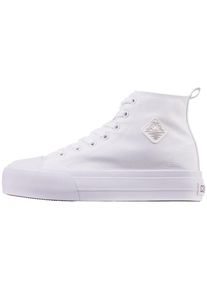 Kappa Sneaker, - mit angesagter Plateau-Sohle wei&szlig; 36 white Canvas Sneaker von Kappa mit Plateau Sohle