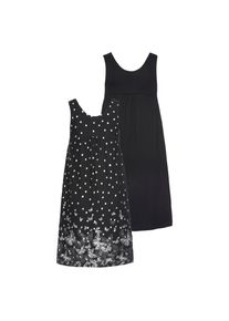 Boysen's BOYSEN'S Jerseykleid, mit Schmetterlingsdruck, 2 St&uuml;ck schwarz-wei&szlig; 36 N-Gr schwarz-wei&szlig;, schwarz Sommerkleid mit s&uuml;&szlig;em Bord&uuml;ren-Druck