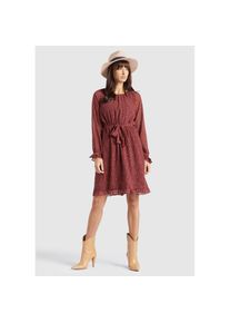 Khujo Chiffonkleid &raquo;Kleid MEDUSA&laquo;, aus Chiffon mit Volants rot S Normalgr&ouml;&szlig;en dunkelrot-gemustert Regular Fit