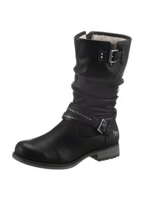 Mustang Shoes Winterstiefel, mit Zierschnallen am slouchy Schaft schwarz 37 Kurzstiefel mit einer Schafth&ouml;he von ca. 24 cm