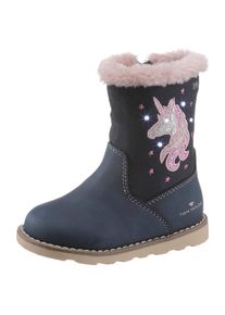 Tom Tailor Winterstiefel &raquo;Blinkschuh&laquo;, mit wasserabweisender TEX-Membrane blau 20 dunkelblau Winterstiefel mit Einhornmotiv und Blinkfunktion