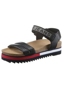 Tommy Jeans Sandalette &raquo;FLAG OUTSOLE SANDAL&laquo;, mit Klettverschluss schwarz 40 Modische Sandalette mit Logoschriftzug