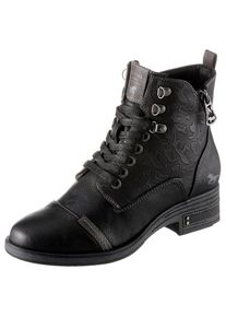 Mustang Shoes Schn&uuml;rstiefelette, mit Innenrei&szlig;verschluss schwarz 37 Flache Stiefelette mit edler Pr&auml;gung