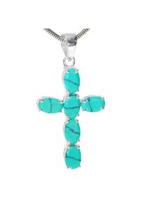 Adelia&acute;s ADELIA&acute;S Kettenanh&auml;nger &raquo;T&uuml;rkisT&uuml;rkis rek. 925 Silber Edelstein Anh&auml;nger&laquo;, Steinschmuck ist Naturschmuck blau Blaugr&uuml;nt&ouml;ne Ma&szlig;e : 33 / 17 mm