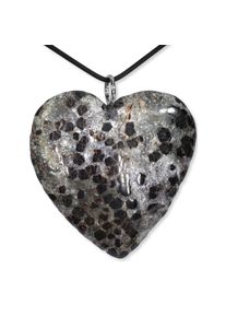 Adelia&acute;s ADELIA&acute;S Kettenanh&auml;nger &raquo;Glimmerschiefer Herz 925 Silber Edelstein Anh&auml;nger&laquo;, Herz Steinschmuck ist Naturschmuck silberfarben silber Ma&szlig;e : 56 / 51 mm