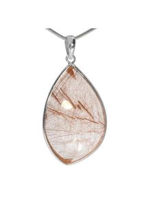 Adelia&acute;s ADELIA&acute;S Kettenanh&auml;nger &raquo;Rultilquarz 925 Silber Edelstein Anh&auml;nger&laquo;, Steinschmuck ist Naturschmuck braun Ma&szlig;e : 50 / 26 mm